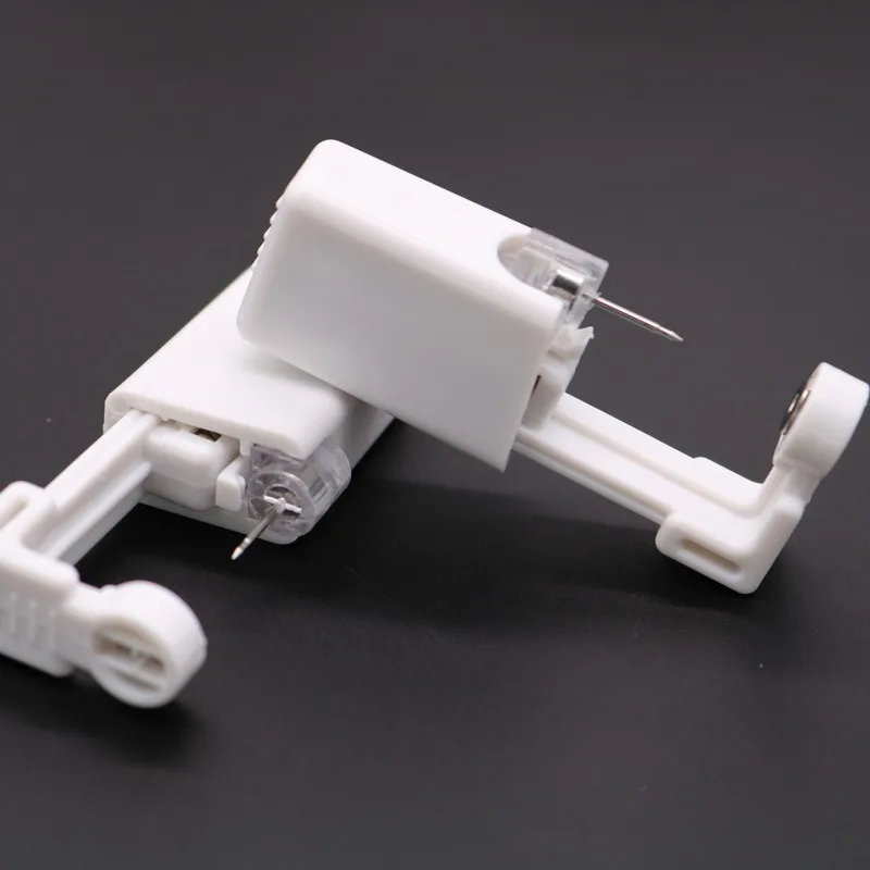 Kit de pistola de piercing de orelha de segurança, descartável, plástico branco, estéril, dispositivo de piercing de orelha, moda simples, ferramentas de piercing de joias