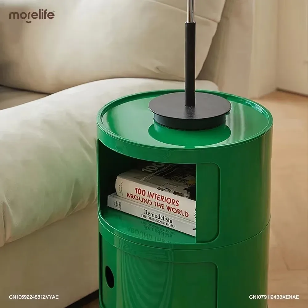 การออกแบบที่เรียบง่ายสีเขียว nightstand กลางศตวรรษห้องนั่งเล่นพลาสติกโต๊ะกาแฟกล่องเก็บของโต๊ะเฟอร์นิเจอร์ F +