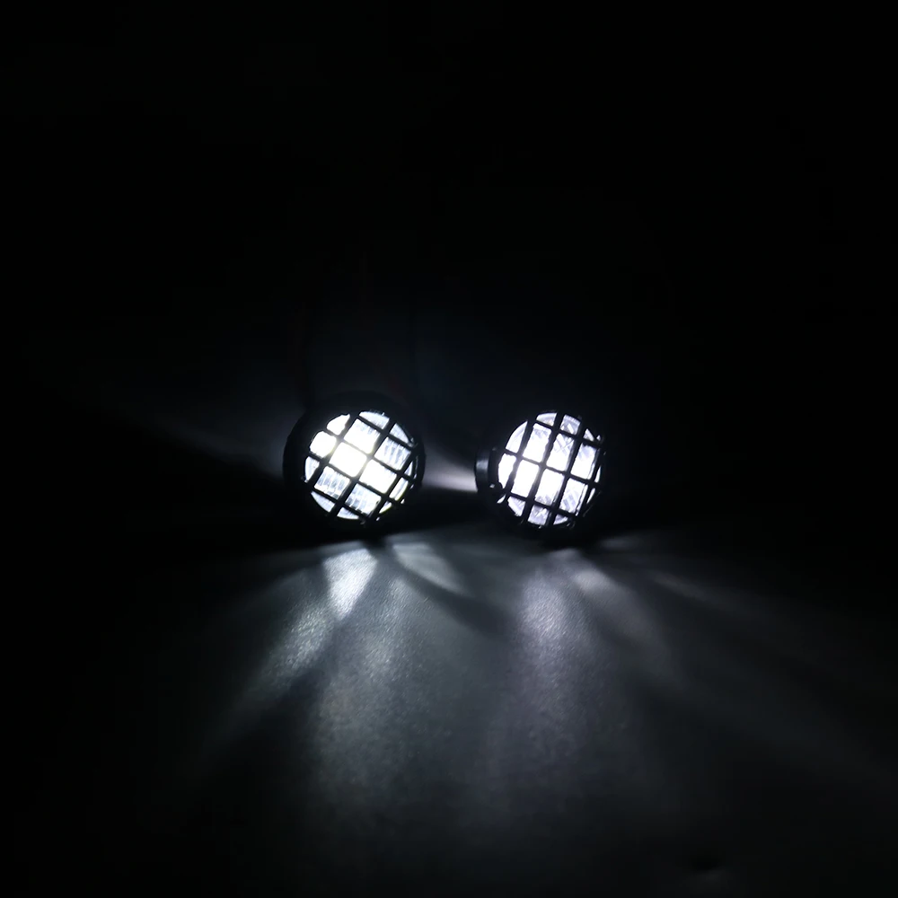 RC Car Round Roof LED Headlights Spotlight with Bracket for 1/10 Crawler Traxxas TRX4 TRX6 Axial SCX10 III YK4082 Tamiya CC01