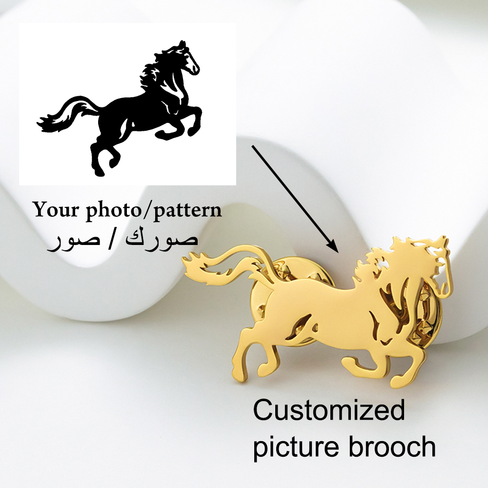 Using images Customizing Personalized Brand Brooches Stainless Steel  Accessories Customized LogosJewelry Family Gifts