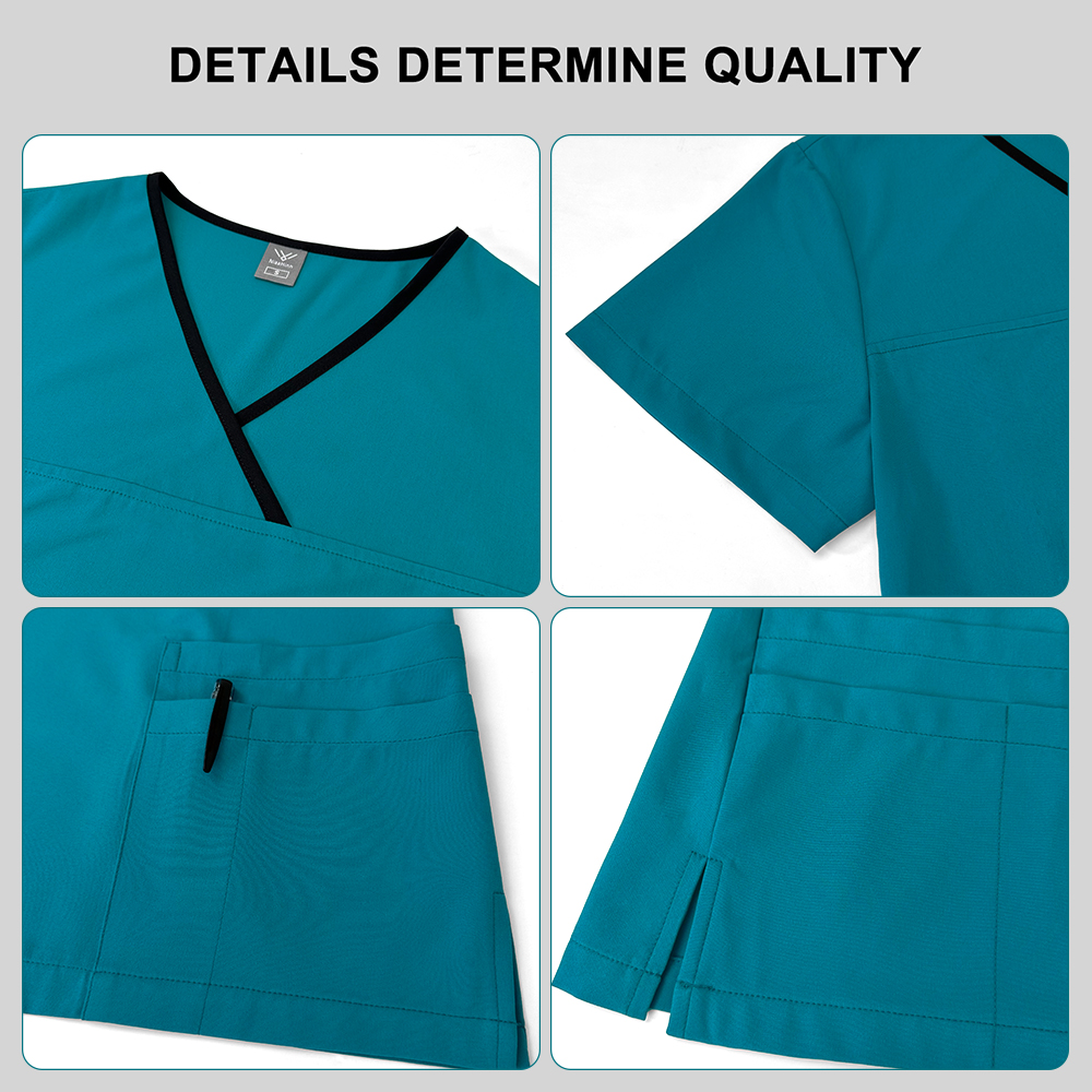 Elastic Breathable Nursing Articles Surgical Uniforms Woman Hospital Clinical Uniform Multicolor Short Sleeved Beauty Salon Wear