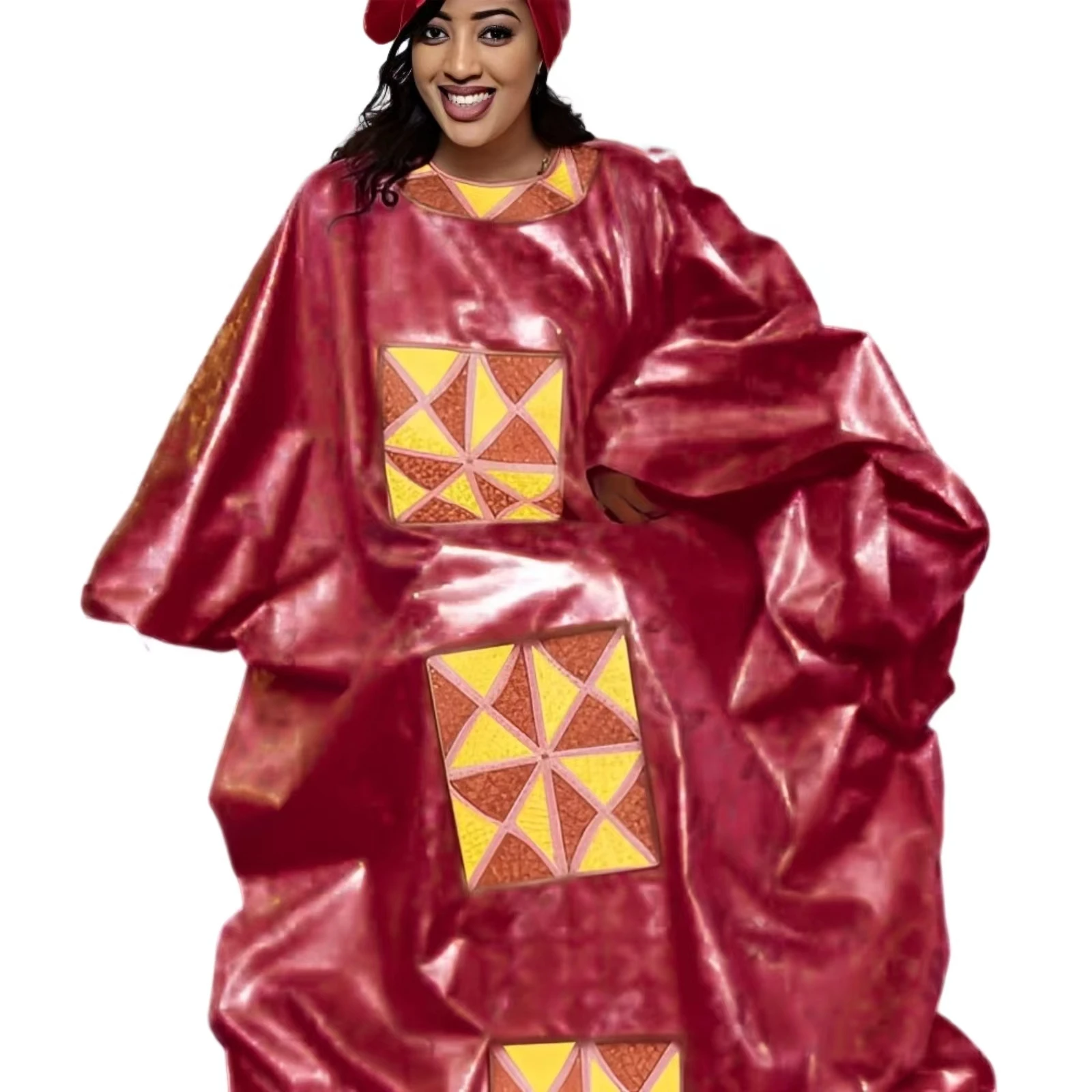 Traje africano para mujer Bazin Riche bordado talla grande elegante vestido de fiesta para iglesia