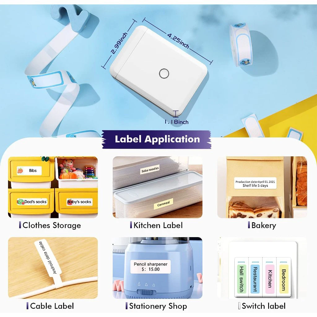 Mini Portable Thermal Printer Niimbot D110 Wireless UV Printer With Color Cartoon Transparent Adhesive Stickers Labeling Machine