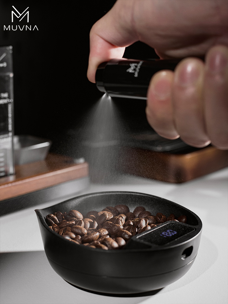 Báscula electrónica MUVNA, bandeja para granos, Espresso, LED, pesaje, 0,1g, báscula electrónica ABS, medidas de alta precisión, negro y Beige