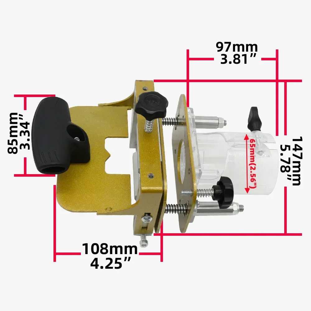 Mortising Jig สําหรับ 65 มม.ตัดเครื่อง 2 In 1 Slotting Bracket ที่มองไม่เห็นตัวยึด Punch Locator Linear Track งานไม้เครื่องมือ