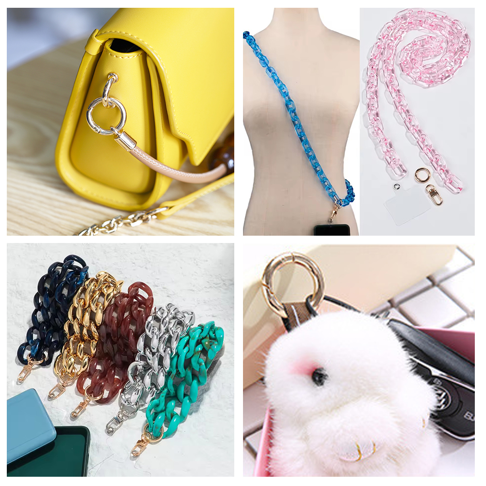 5 szt. Okrągłe karabińczyki sprężynowe, otwierane kółka do kluczy, zapięcia do samodzielnego tworzenia biżuterii, akcesoriów do torebek na telefon