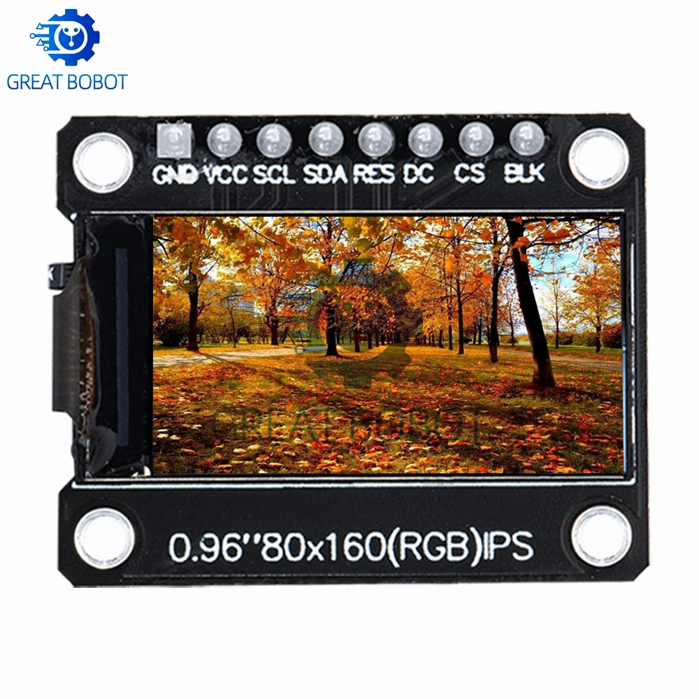 BS TFT 디스플레이 0.96 인치 IPS 8P SPI HD 65K 풀 컬러 LCD 모듈, ST7735 드라이브 IC 80x160 (OLED 아님), 아두이노 블랙