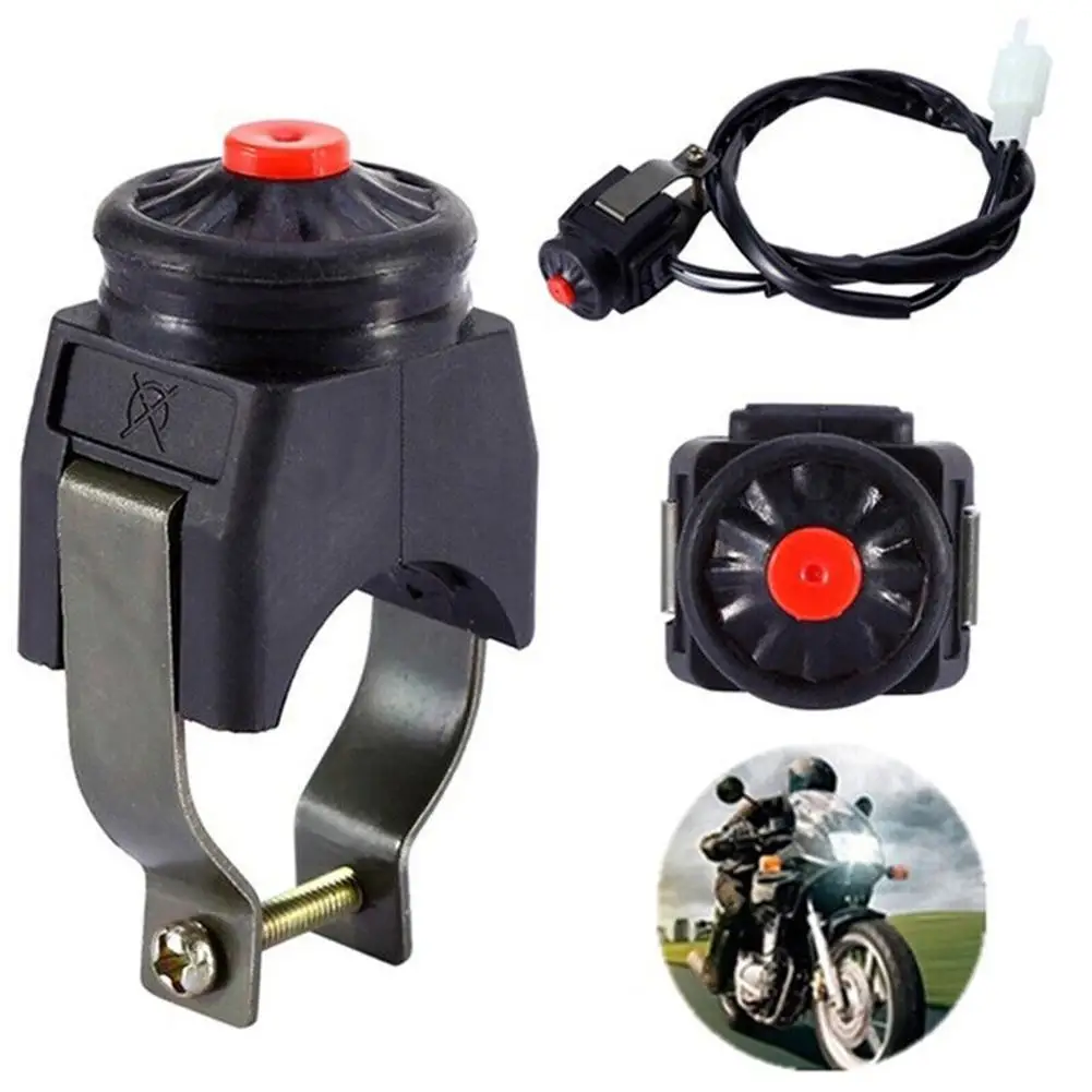 Motorcycle Kill Stop Switch Red Push Button Horn Starter Dirt Bike ATV UTV Dual Sport For 22mm Handlebar Mounted Bars