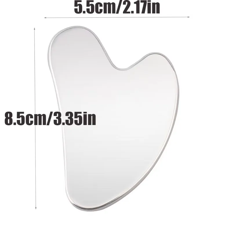 1PC roestvrijstalen Gua Sha-tool - gezichts- en lichaamsmassager, huidverstrakking, schoonheidsschraper (lymfedrainage, ontspanning)