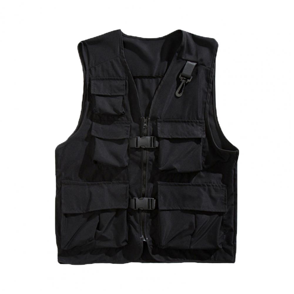 Summer Men Vest Coat Casual Photographer Waistcoat Mesh Work Sleeveless Multi Pockets Jacket Tools Pocket Cargo Vest