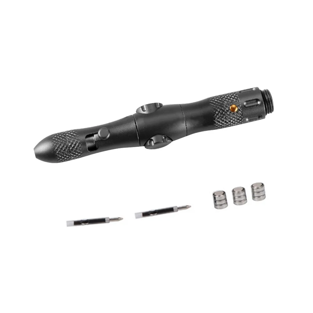 ปากกายุทธวิธีอะลูมินัมอัลลอย Multi-Function Decompression ปลายนิ้ว Gyro ปากกา Light Broken Window Survival Anti-Wolf อุปกรณ์