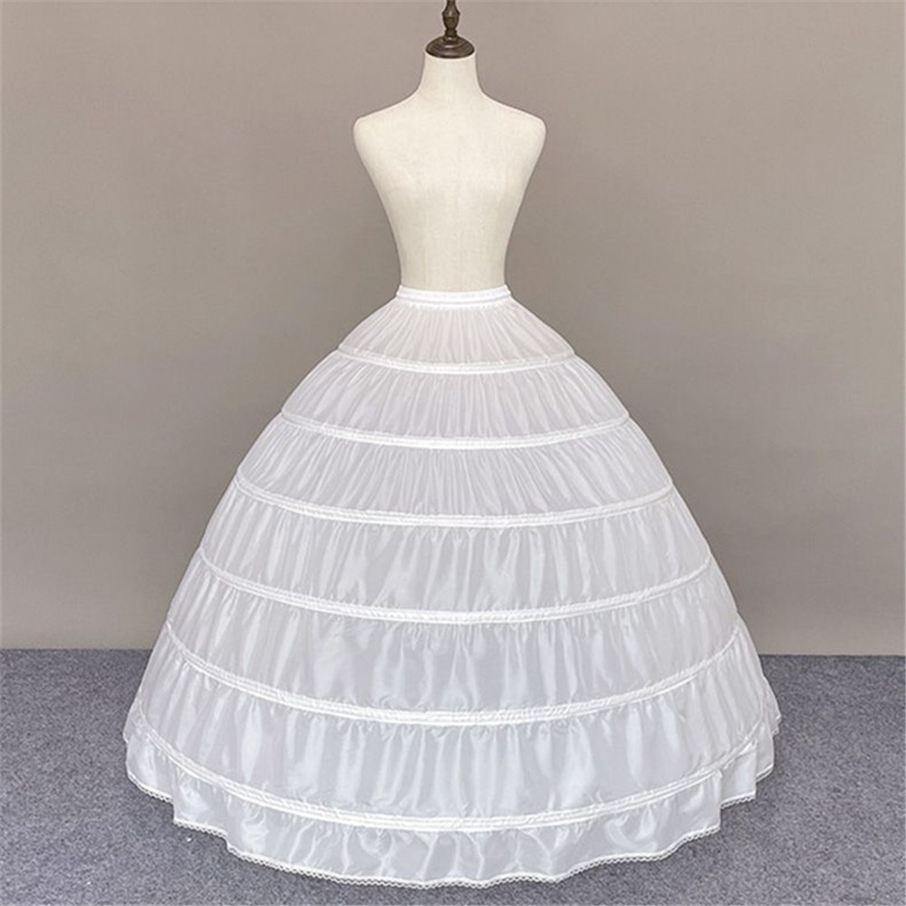 Vestido de noiva extragrande para noivas, vestido até o chão, suporte ajustável, saia original, 6 anéis de aço 110cm de comprimento, novo