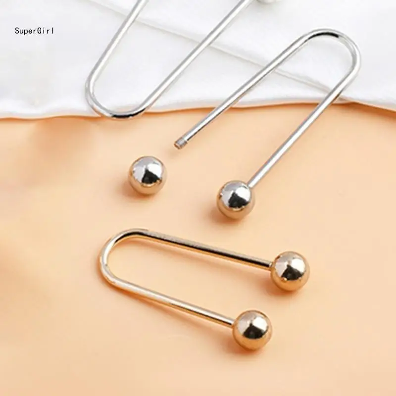 อเนกประสงค์เกลียวโลหะ Clasps คู่หัวเข็มกลัด 2 ชิ้นชุดเสื้อผ้า Fixing ปุ่มคลิปสำหรับงานปาร์ตี้และสำนักงานสวมใส่ J78E