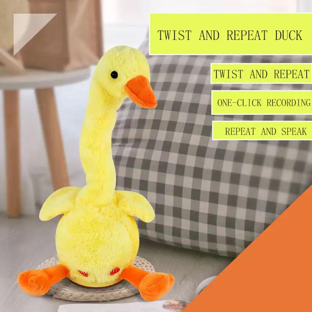 Cute Repeating Talking Duck Children's Plush Toy Fun Gift Twisting Imitation Talking Dancing Music Recording Toy Educational