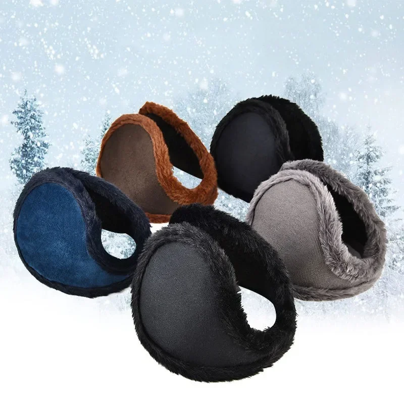 Orejeras gruesas de felpa suave para hombre y mujer, orejeras peludas a prueba de frío para invierno, orejeras de Color sólido, protección para exteriores