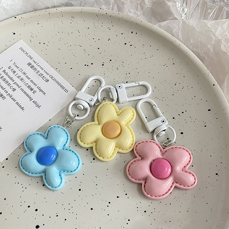 귀여운 컬러 꽃 펜던트 키체인 가방 이어폰 케이스 펜던트, DIY 액세서리, 자동차 키 링, 캔디 컬러 키 체인 장식 쥬얼리