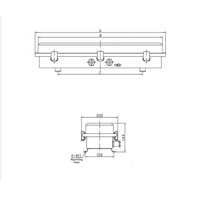 EdyF202 Marine 2x20W Stainless Steel EX-PROOF FLUORESCENT PENDANT LIGHT