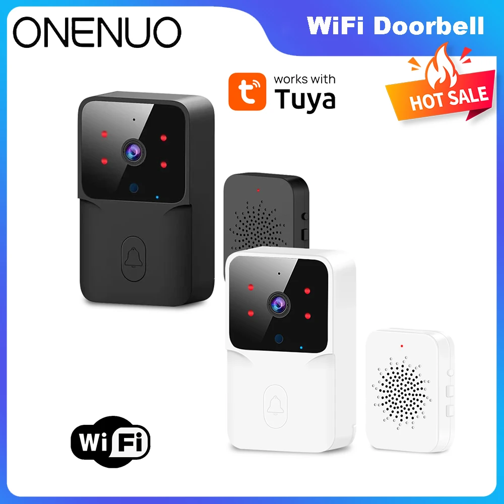 Tuya WiFi Video Deurbel Draadloze HD Camera IR Alarm Beveiliging Smart Home Deurbel WiFi Intercom voor thuis met zwart of wit