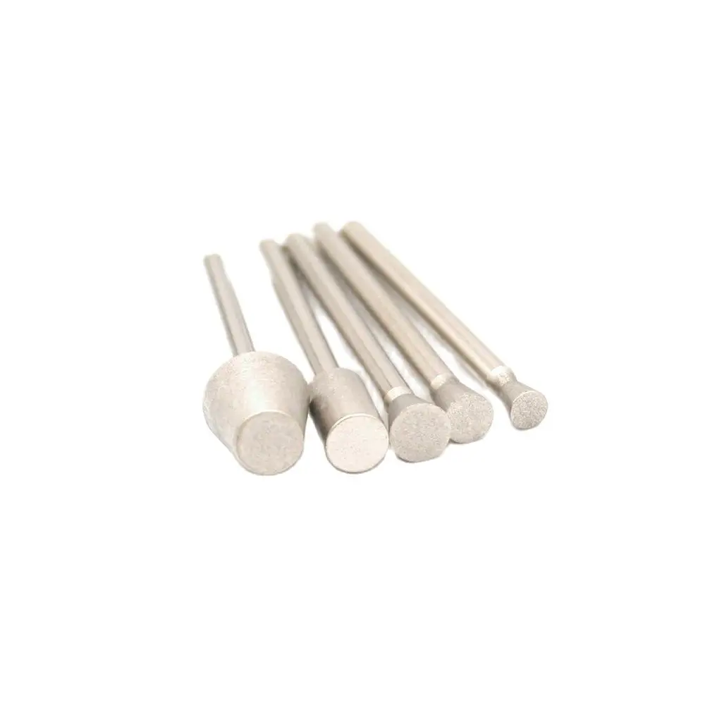 Aiguille-Juego de cabezales de molienda de diamante, rebabas de vástago de 3,0mm para Dremel, herramientas rotativas abrasivas, cabezal de amoladora, rebabas de diamante, 50 piezas