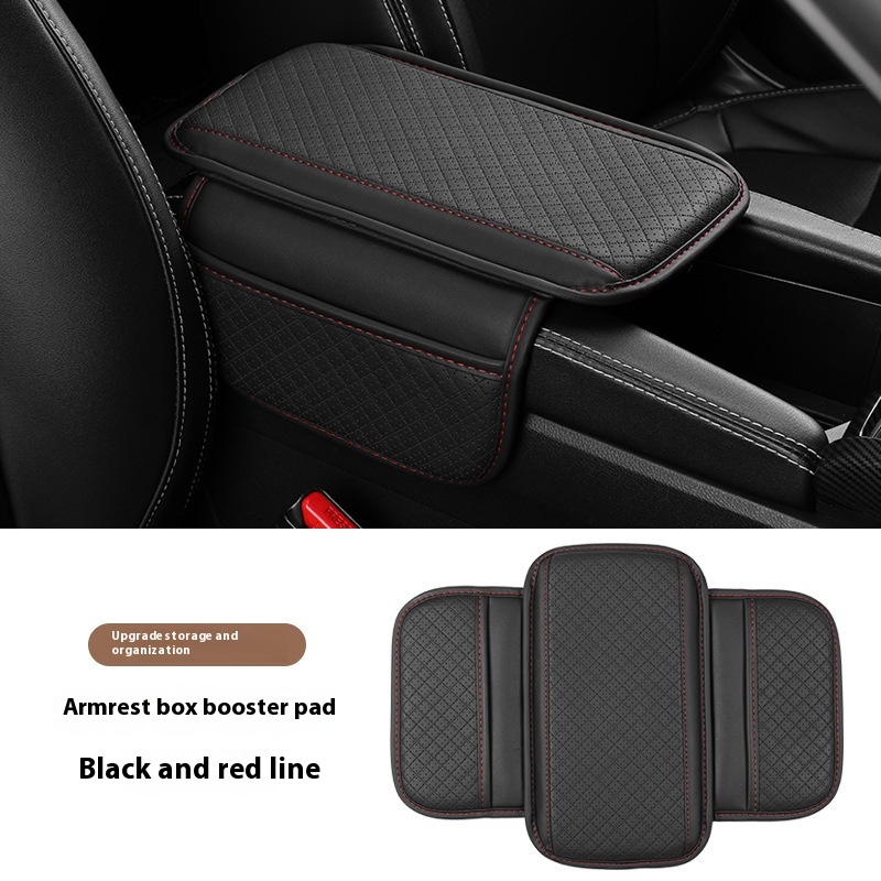 Lederen auto-armsteun Box Pad Memory Foam Armsteun middenconsole beschermhoes met opbergvak Elleboogsteunkussen