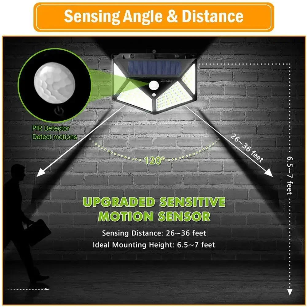 1-8PCs 모션 센서와 다기능 LED 태양 빛 야외 정원 안뜰 방수 장식 140 °   조명 벽 램프