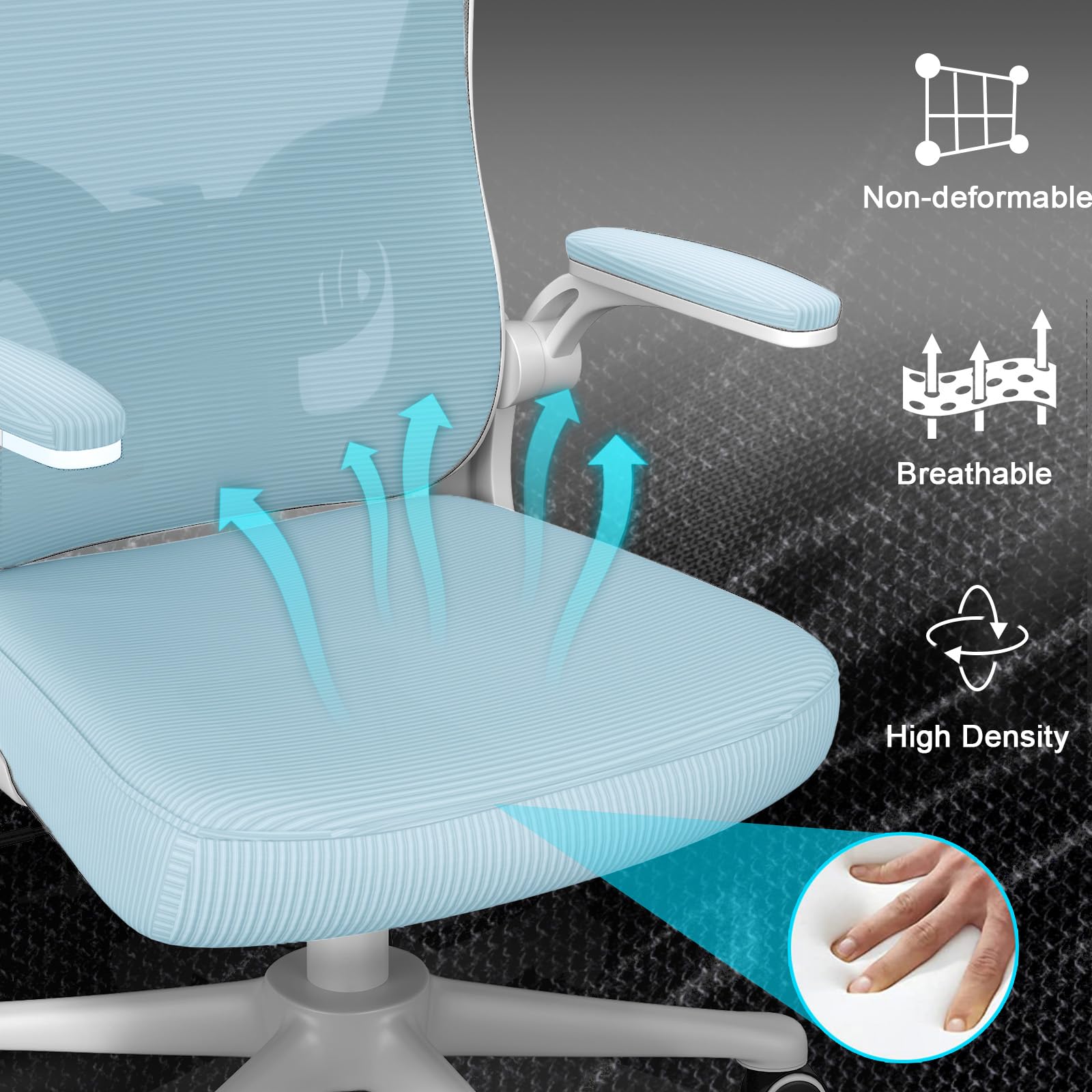 Ergonomische Bureaustoel, Bureaustoel Met Verstelbare Hoofdsteun En Lendensteun Draaibare Bureaustoel Voor Thuiskantoor