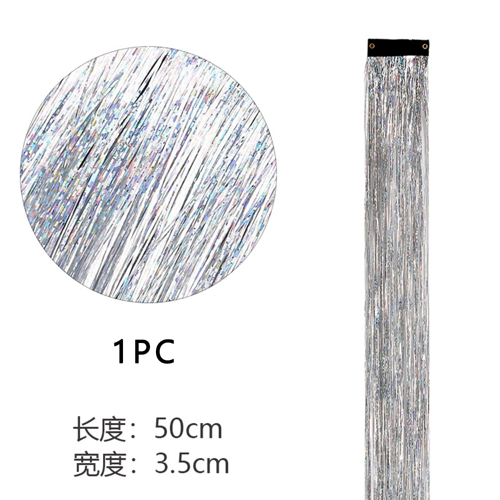 เงาหัวข้อ Glitter ผม Tinsel ชุดทองผ้าไหมผม Glitter String Extensions อุปกรณ์เสริมสําหรับผู้หญิง Headdress