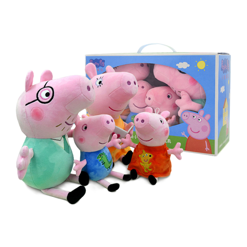4 Teile/satz Peppa Pig Set Plüsch Spielzeug George Pig Familie Plüsch Puppe Urlaub Party Dekoration kinder Spielzeug Weihnachten Geschenke
