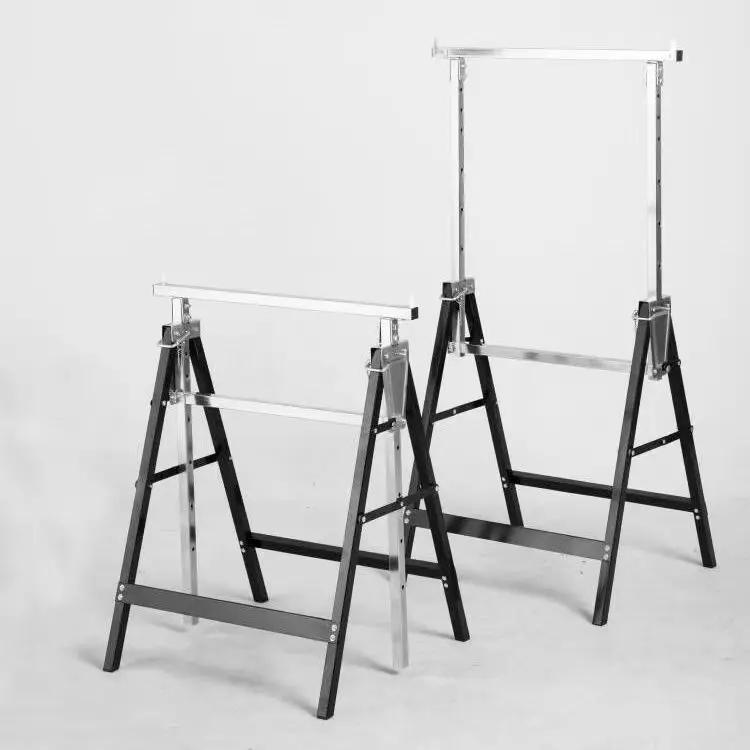 Soporte de elevación de hierro desmontable, plegable, ajustable en altura, 200KGS, marco de soporte de caballito de sierra, banco de trabajo de carpintería, mesa de sierra de operación