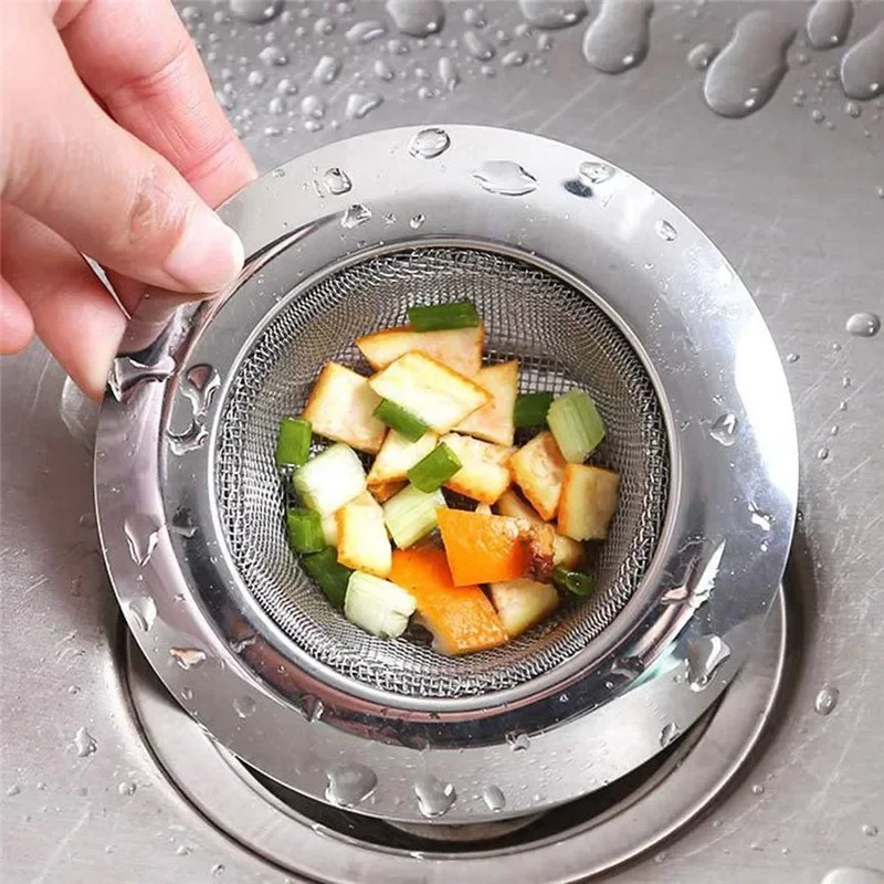 Kitchen Sink Filter Stainless Steel Mesh Sink Strainer Filter Sewer Mesh Strainers Bathroom Sink Strainer Drain Hole Filter Trap