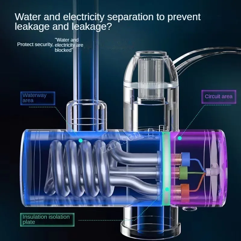 Rubinetto scaldabagno elettrico da cucina 3000W Rubinetto acqua calda istantanea Riscaldatore Rubinetto per riscaldamento freddo Scaldabagno istantaneo senza serbatoio