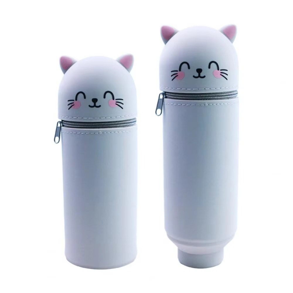 Высококачественный мультяшный пенал, силиконовый чехол для ручек в форме животного, складной с застежкой-молнией, сумка для хранения канцелярских принадлежностей