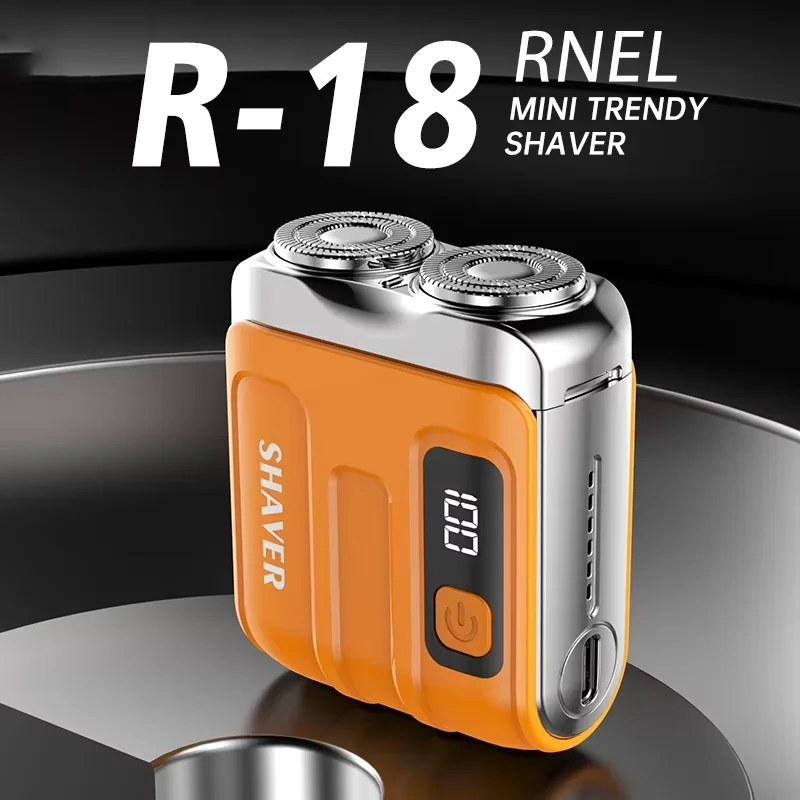 R-18 Electric Smart Shaver Household Car Shaver Digital Display Mini Dual Blade Rechargeable Shaver Powerful Men's Gifts