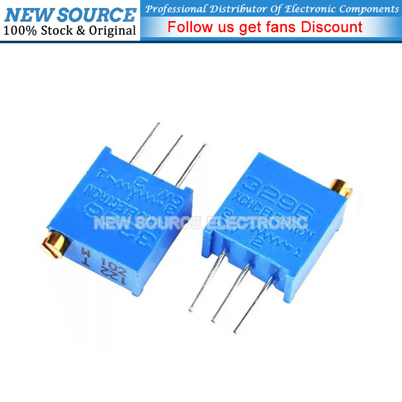 10PCS 3296W Potentiometer Precision Adjustable Resistance Multi-turn Trimming 1K 2K 5K 10K 100K 103 100R Trimmer Potentiometer