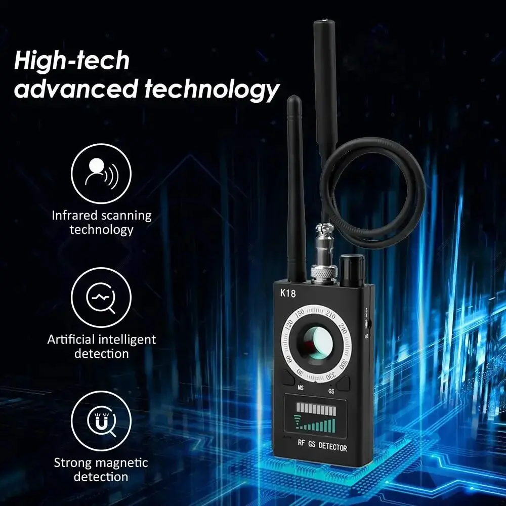 K18 Multifunktions-Anti-Candid Cam Wireless Lens Device Finder 1 MHz-6,5 GHz GSM Audio Bug Finder GPS Signal RF Tracker Erkennen