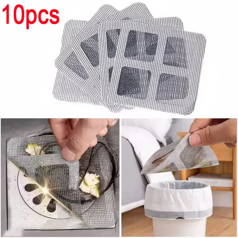 10pcs Drain Strainer Cover For Hair Stopper, Disposable Shower Drain Hair Catcher, Disposable Hair Catchers For Shower, Floor Si