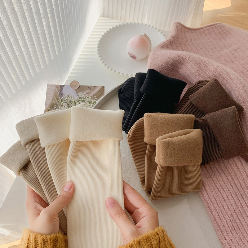 Носки женские теплые с флисовой подкладкой, 5 пар