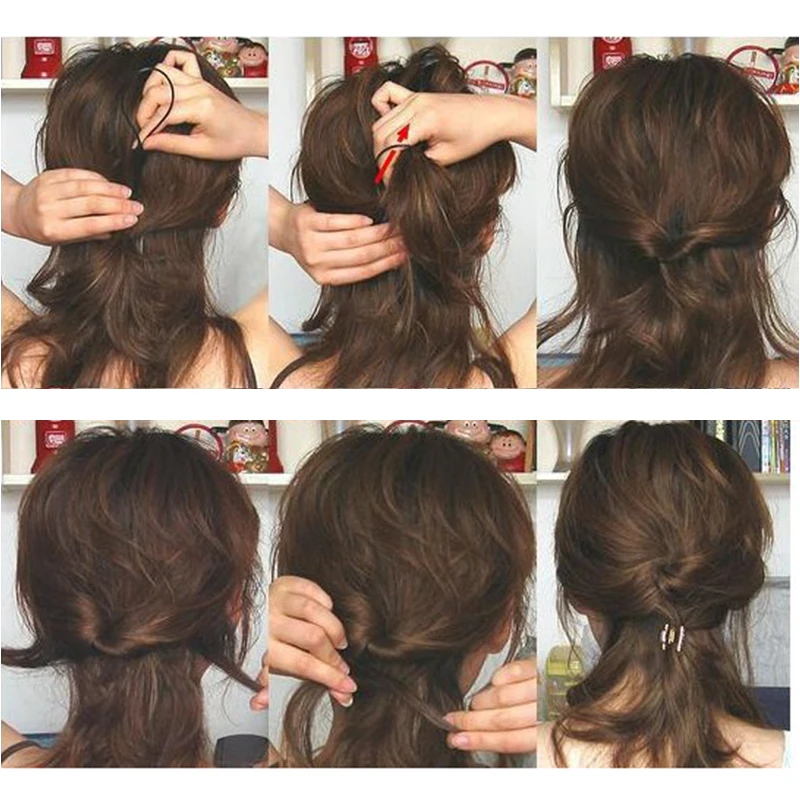 2pcs/S et Ponytail Creator Plastic Loop Black Pony Topsy Tail Clip Hair Accessories Braiding Maker Styling Tool For Women Girls