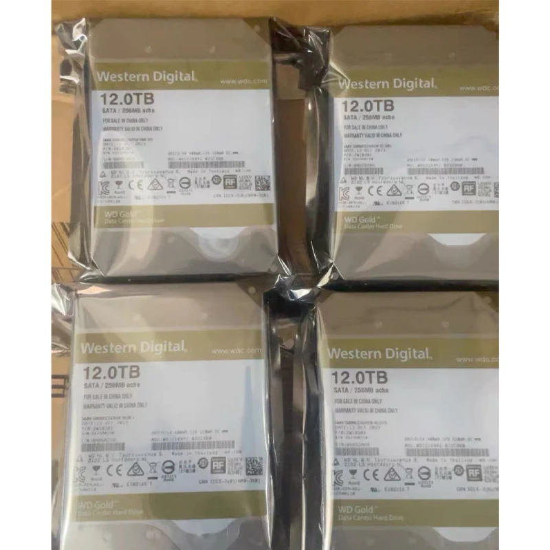 WD gold 12TB  WD121VRYZ disk  HDD 12TB super large capacity 7200 speed NAS desktop server workstation general SATA 256M