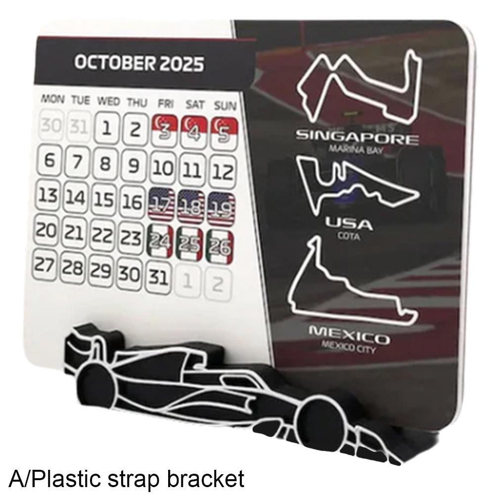 F1 2025 kalender, formule 1 racepalender 2025 desktopdecoratie, 2025 desktopkalender met F1 autostandaard