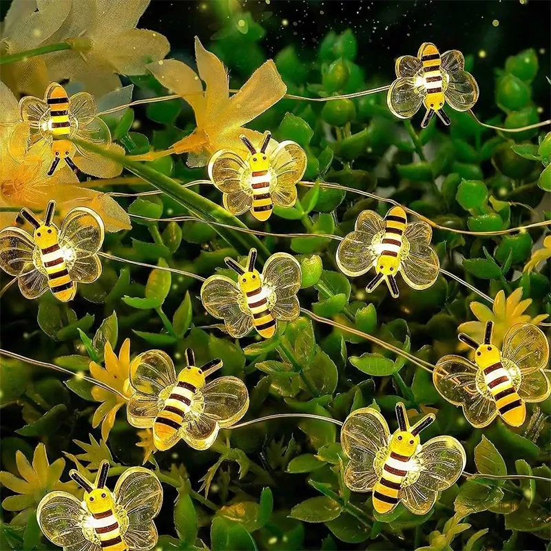 3/1M LED Bee Lichter String Batterie Betrieben Im Freien Wasserdichte Fee Girlande Lampe Für Festival Weihnachten Garten Schlafzimmer decor