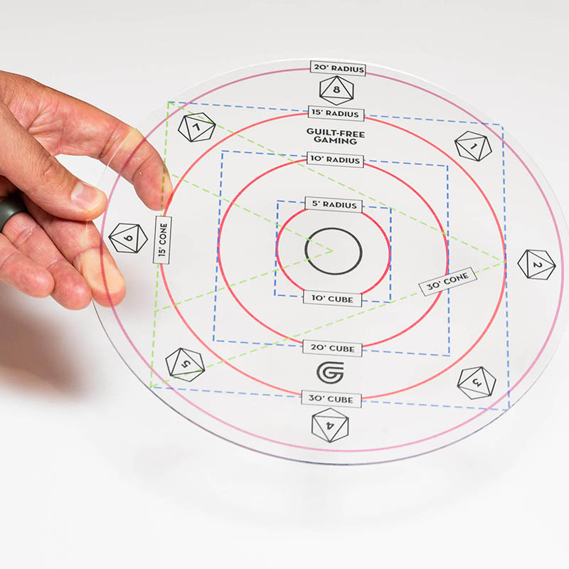 Verbesserte Zauber AOE Damage Template Dungeons and Dragons D&D Area Effect Marker Acrylmaterial