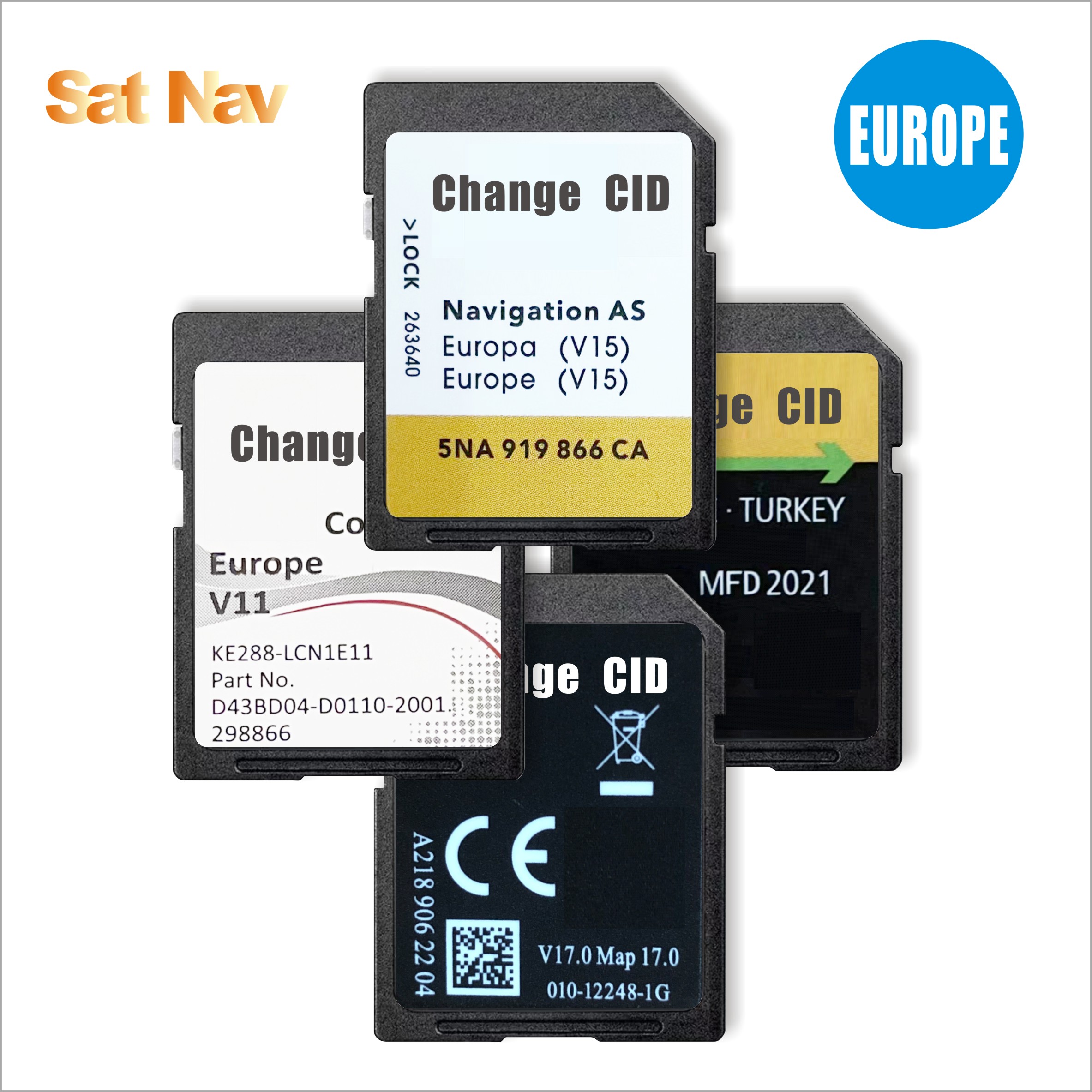 for Renault Megane Scenic Clio Europe Maps Carminate Live 11.25 Navigation SD Card