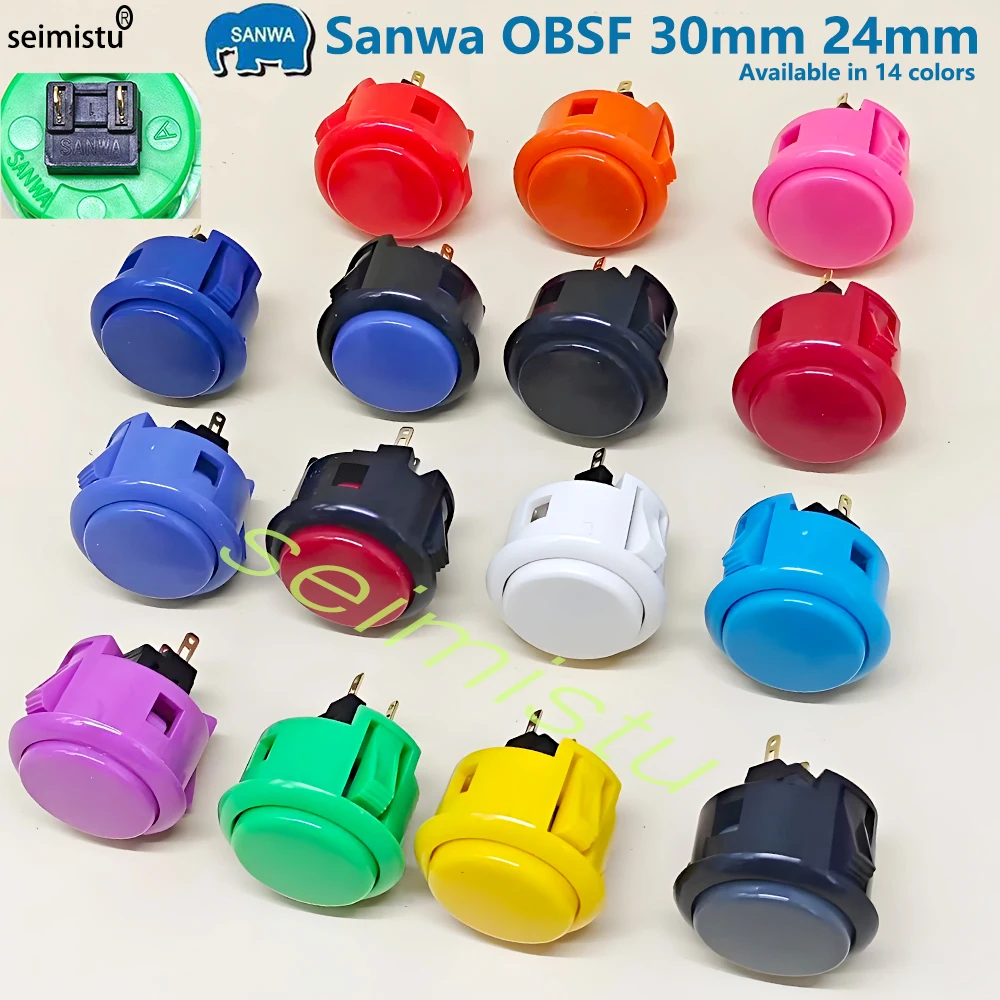 1 stks Originele sanwa knop OBSF 30 obsf24 arcade drukknop 24mm 30mm schakelaar Nintendo MAME raspberry pi vervanging knoppen