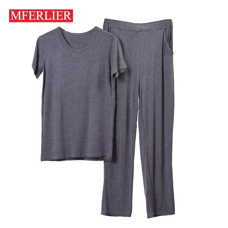Осенне-летняя стандартная Мужская пижама 8XL 147 кг 7XL 6XL 5XL повседневные комплекты