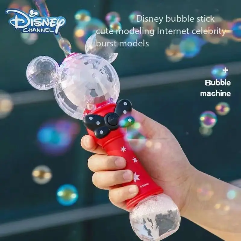 Miniso การ์ตูน Mickey Mouse อัตโนมัติเป่า Bubble Stick แสงและเพลงกันน้ําของเล่นสําหรับเด็กผู้หญิงของเล่นของขวัญ