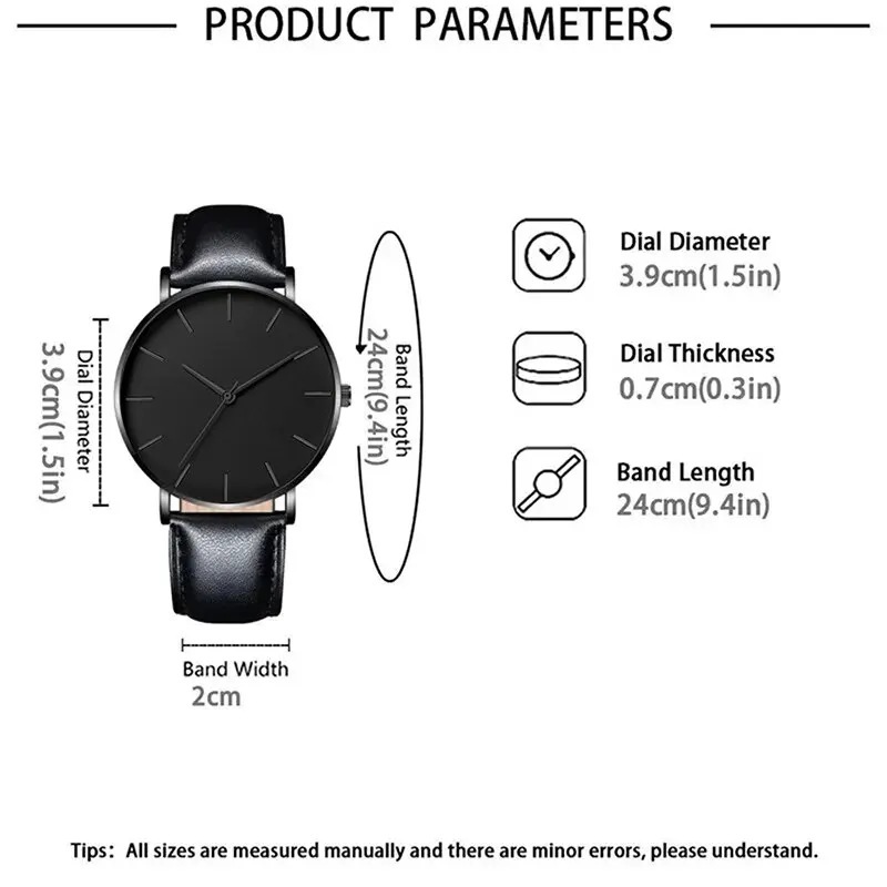 Conjunto de 5 uds. De relojes deportivos a la moda para hombre, reloj de pulsera de cuarzo de negocios, pulsera de cuero de lujo, reloj informal para hombre