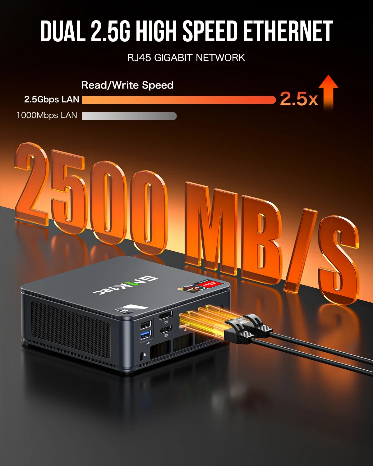 GMKtec M6 AMD Ryzen 5 6600H Mini PC Threads DDR5 4800MHz M.2 SSD BT5.2 USB3.2*3 HDMI DP 4K@60Hz Desktop Gaming Office Computer