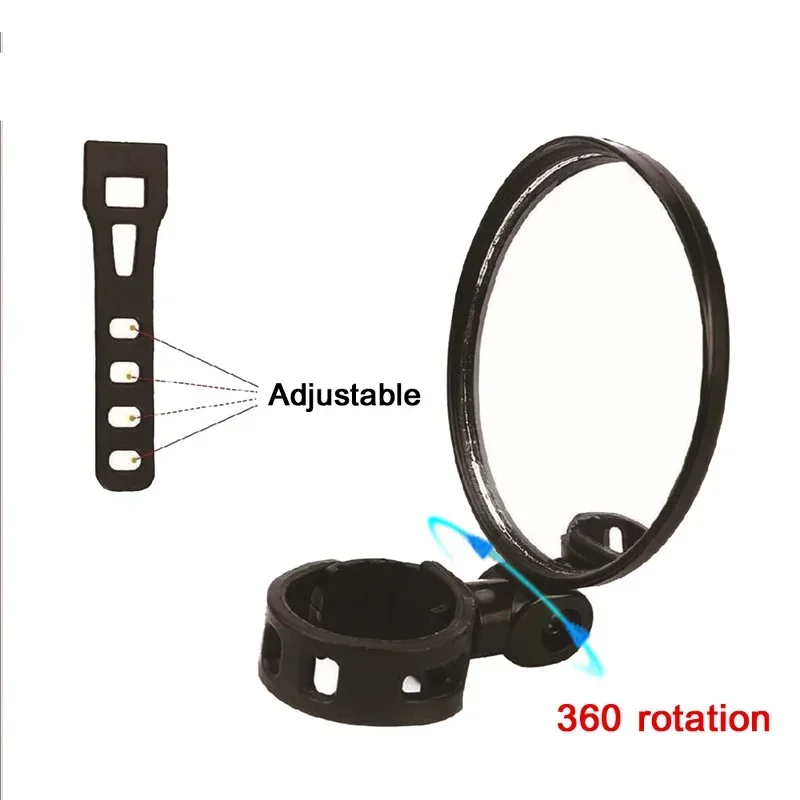 1PC รอบเสริมกระจกมองหลังสําหรับจักรยานรถจักรยานยนต์ Handlebar Mount ปรับ 360 หมุนขี่มุมกว้างกระจกนูน