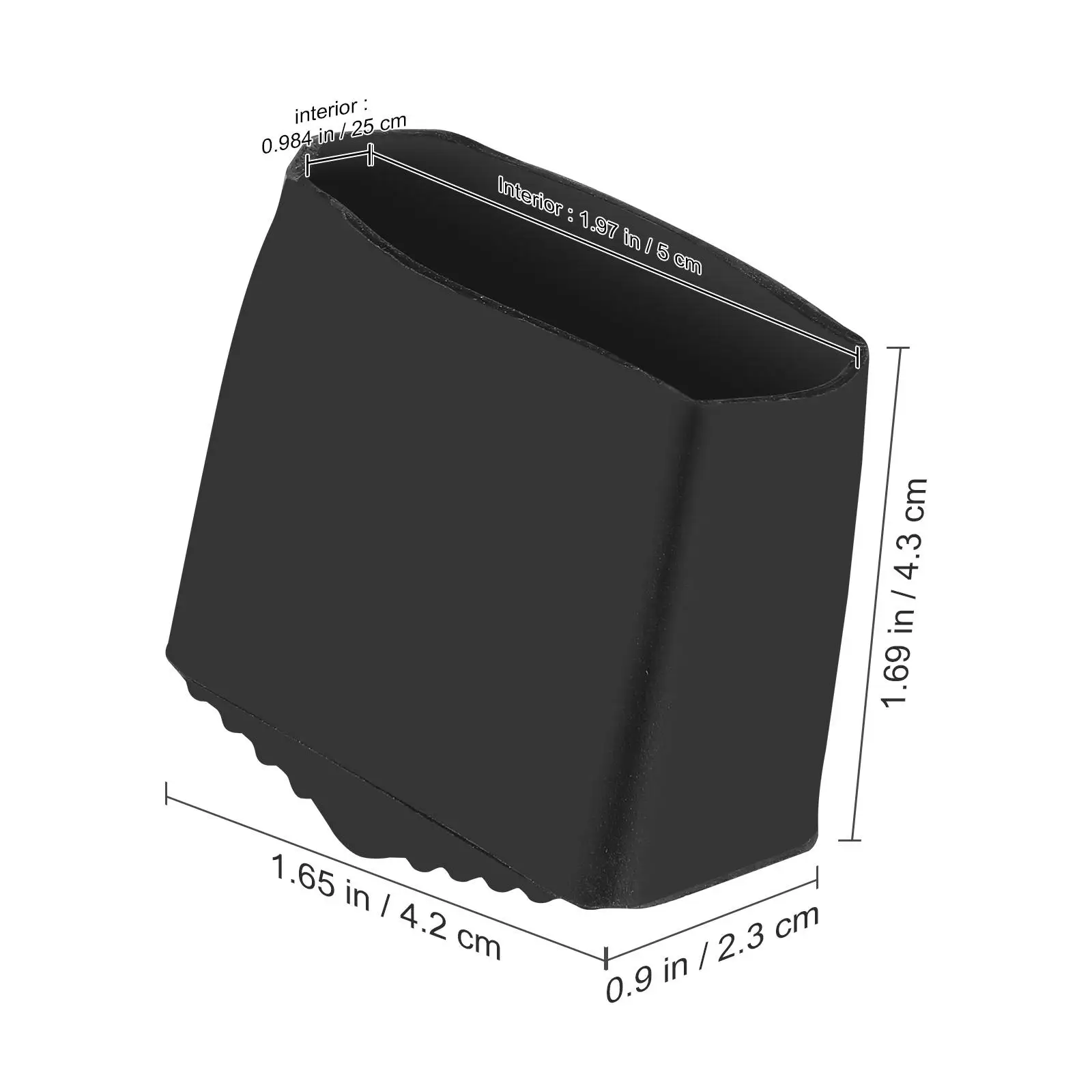 2 pezzi piedini non in gomma per scala pieghevole 2X4 cm scale piedi quadrati coperture pavimento spesso resistente all'usura